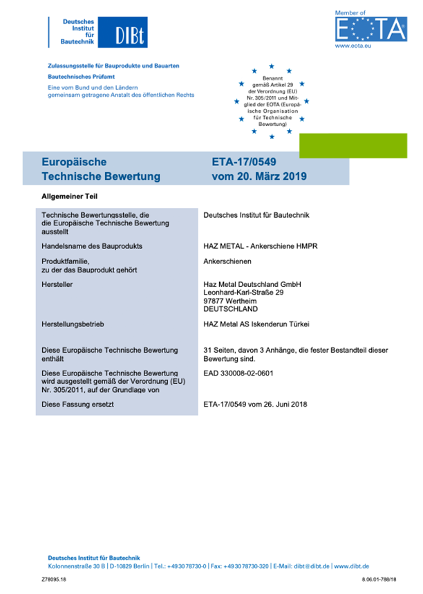 ETA Ankerrail Cover